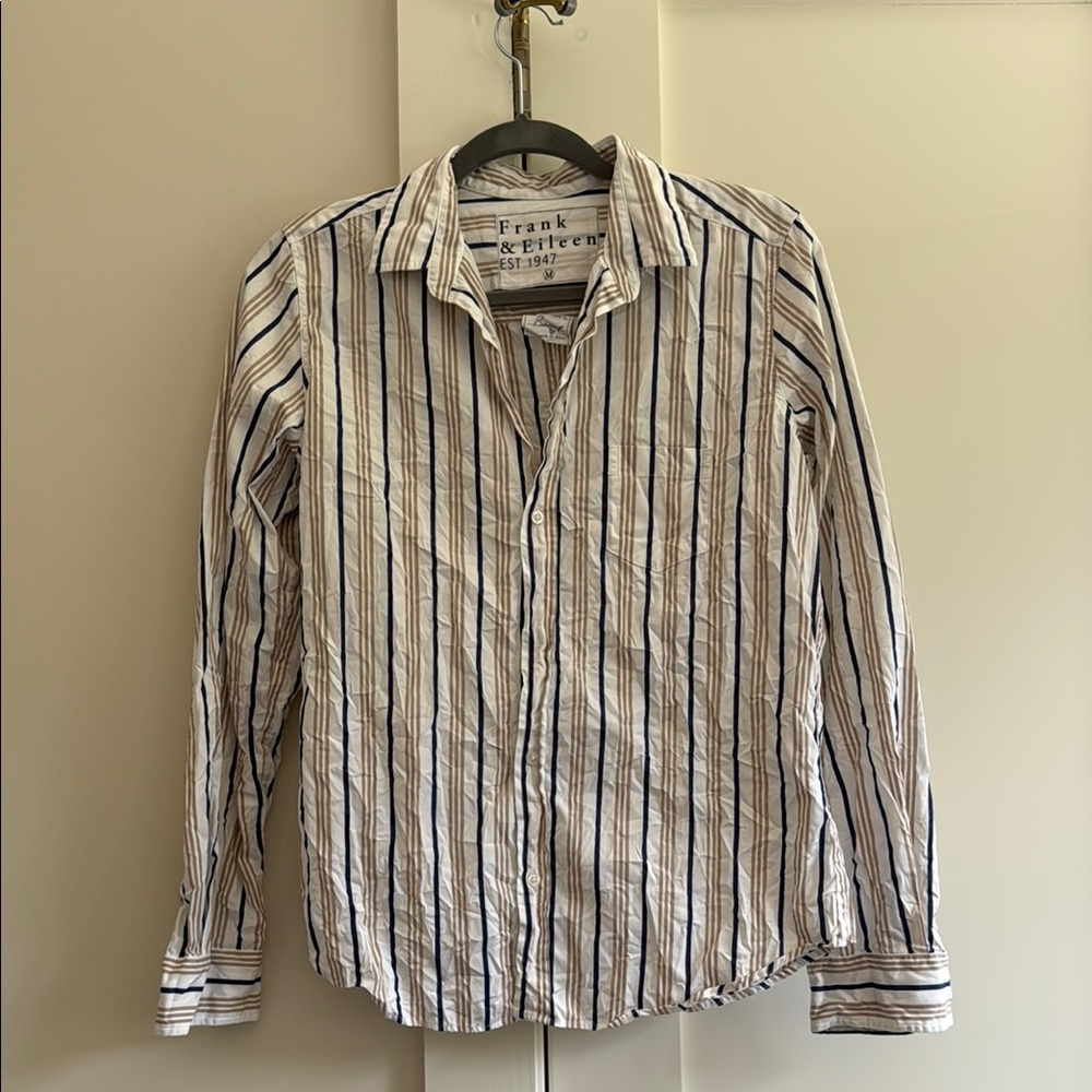 Frank & Eileen Barry Striped Shirt - White and Blue